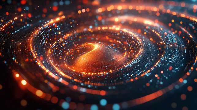 Floating charts forming abstract spiral symbolize data flow analysis and insight representing modern technology visualization futuristic design and the dynamic movement of information