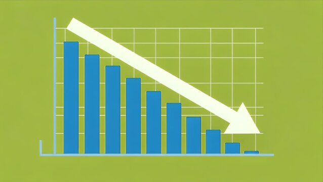 Animated Business Performance Decline Bar Graph