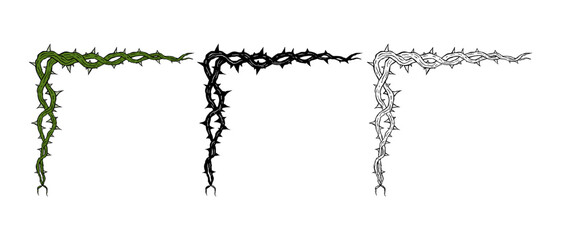 Elegant botanical corner frame, vector illustration