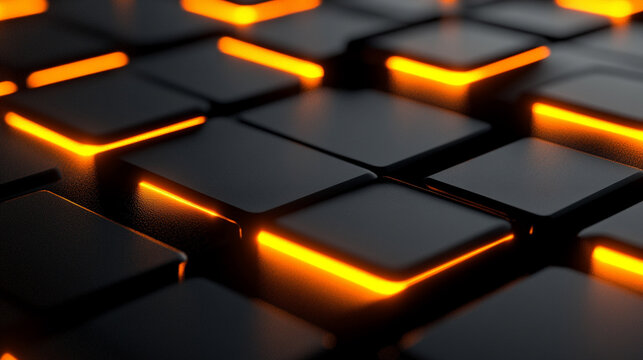 A floating grid suspended in space with glowing highlights, emphasizing futuristic structure, digital aesthetics, and ethereal luminosity in a hyperrealistic style.