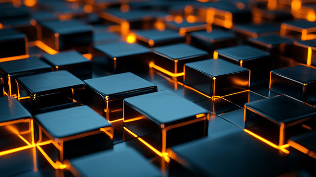 A floating grid suspended in space with glowing highlights, emphasizing futuristic structure, digital aesthetics, and ethereal luminosity in a hyperrealistic style.