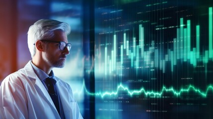 Analyst reviewing financial data on a digital screen