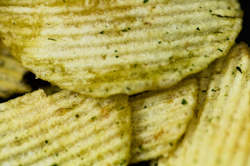 Seasoned Waffle Fries with Herbs Piled for Restaurant Menu
Close-Up Shot