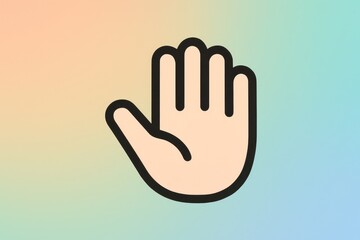 Obraz premium Bold minimal hand gesture icon with clean vector style on soft gradient backdrop