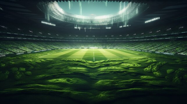 Overgrown stadium: nature reclaims a deserted soccer field