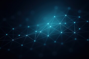 Obraz premium Futuristic glowing network mesh with nodes and links abstract tech background ultra crisp