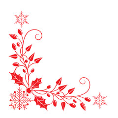 Elegant Christmas Corner Border on White Background