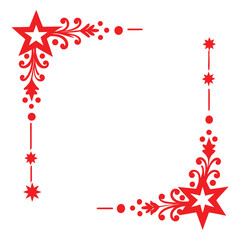 Elegant Christmas Corner Border on White Background