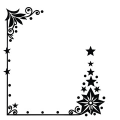 Elegant Christmas Corner Border on White Background