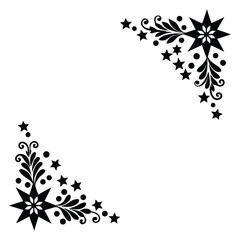 Elegant Christmas Corner Border on White Background