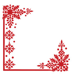 Elegant Christmas Corner Border on White Background