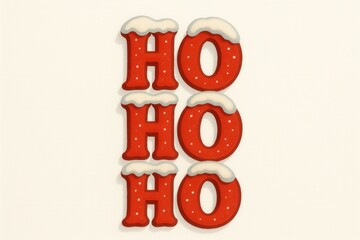 Playful ho ho ho holiday lettering in bold candy red with soft snowy accents