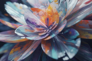 Abstract macro photograph of a vibrant flower with swirling petals and rich colors