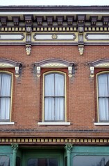 Interesting architecture and windows in a small rural downtown.