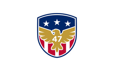 USA eagle shield logo design, American eagle banner vector illustration collection