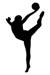 silhouette woman in yoga duo movements pilates body exercise vector image isolated on transparent white background.