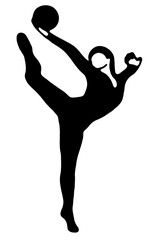 silhouette woman in yoga duo movements pilates body exercise vector image isolated on transparent white background.