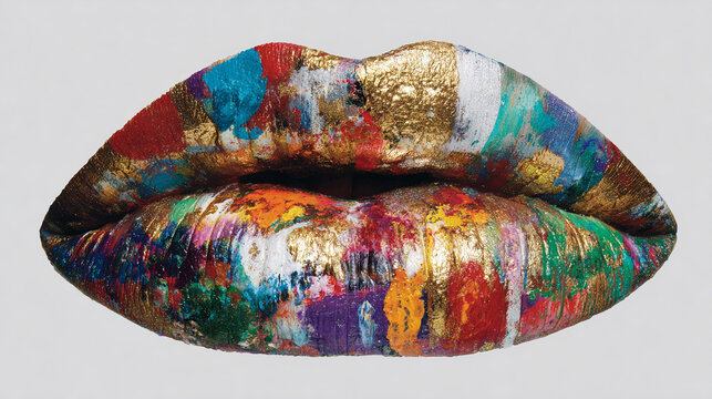 Lips whispering convey a color language of emotion symbolizing expression intimacy and communication representing the subtle power of gesture and the vivid spectrum of human feeling