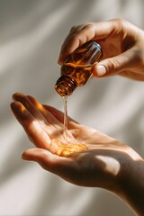 Aromatherapy essential oils dripping from your hands