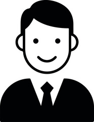 Man In Suit And Tie Icon Minimal Flat Design