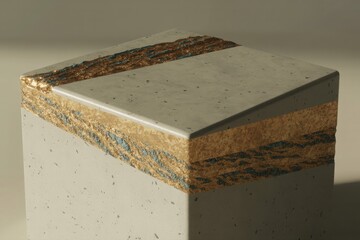 Cross section view of soil layers and vegetation in earth science study