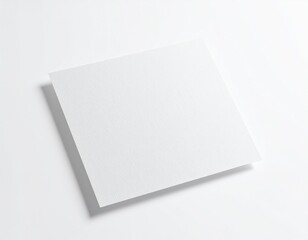 Blank A5 Paper Mockup: Linen Texture Floating on Isolated White. Premium Stationery & Elegant Document Display