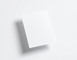 Naklejka premium Blank A5 Paper Mockup: Linen Texture Floating on Isolated White. Premium Stationery & Elegant Document Display