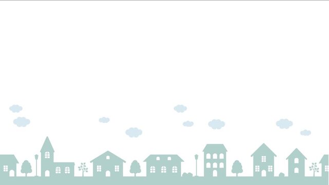 街並みが横に流れる動画素材｜Flowing Cityscape Animation