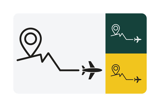 Plan your dream vacation with this modern airplane route design, perfect for travel agencies and tourism marketing materials that inspire wanderlust