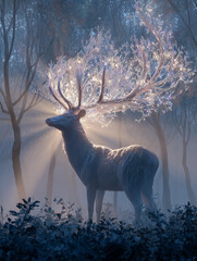 Winter Fantasy Beast Radiant Antlers Dreamscape