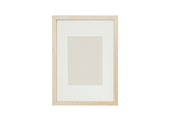 Empty white wooden frame isolated on transparent background
