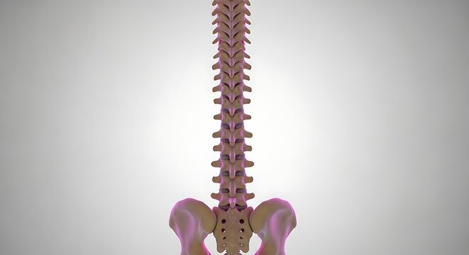Human Spine and Pelvis Anatomy Illustration for Medical Purposes.