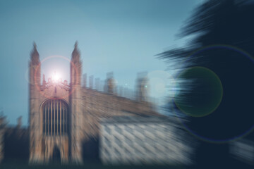 Obraz premium Blurred radial lines of Urban architectural on UK