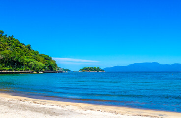 Panorama of tropical Anil Beach in Angra dos Reis Brazil.