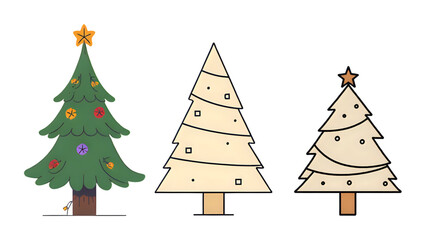 Obraz premium set of christmas trees