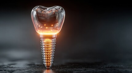 3D Rendering of a Transparent Dental Implant