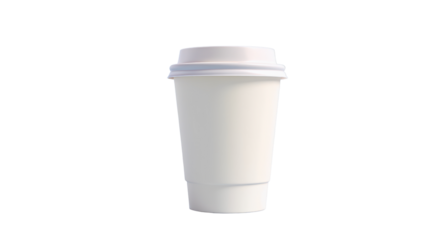 Blank White Disposable Coffee Cup with Lid.