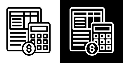 Budget Spreadsheet  Icon Set White Style Collection
