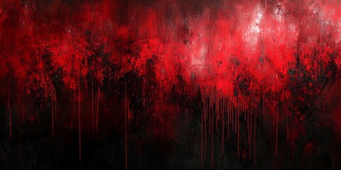 Bold abstract background featuring dynamic red and black brush strokes.