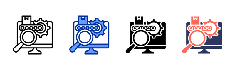 Data Monitoring icon sheet multiple style collection