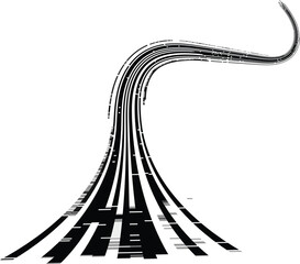 Abstract Black Brush Stroke Curve – Dynamic Ink Line in Adobe Illustrator eps file also png available.