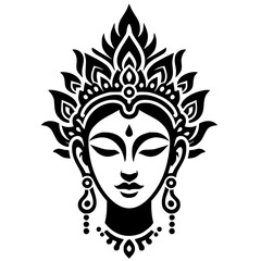 Silhouette of Indonesian princess