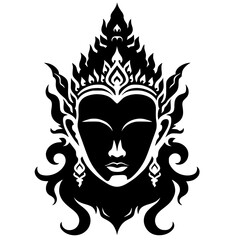 Silhouette of a puppet face