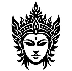 Silhouette of Indonesian princess