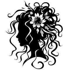 Abstract woman hair silhouette