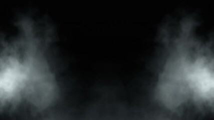 Subtle, wispy fog or smoke appears on the bottom corners, framing an empty black background. Atmospheric overlay for chilling or mysterious scenes.