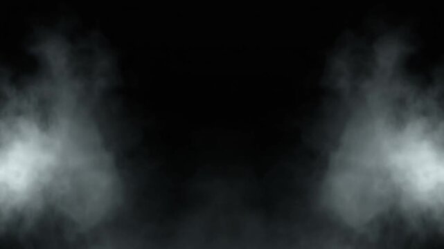 Subtle, wispy fog or smoke appears on the bottom corners, framing an empty black background. Atmospheric overlay for chilling or mysterious scenes.