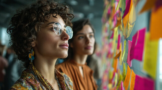 AI coworker assists in creative brainstorming symbolizing collaboration innovation and the integration of technology representing futuristic teamwork idea generation and digital creativity