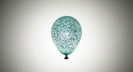 Sparkling Teal Balloon on White Background.