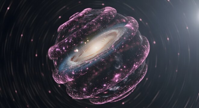 Dreamy cosmic environment with glowing particles and faint star movement, perfect for immersive video use